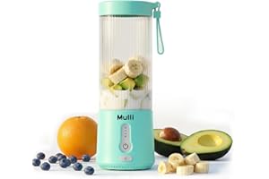 Mulli Portable Blender, 16oz USB-C Rechargeable Personal Blender for Smoothies, Shakes & Protein Drinks,Self-Cleaning & Quiet