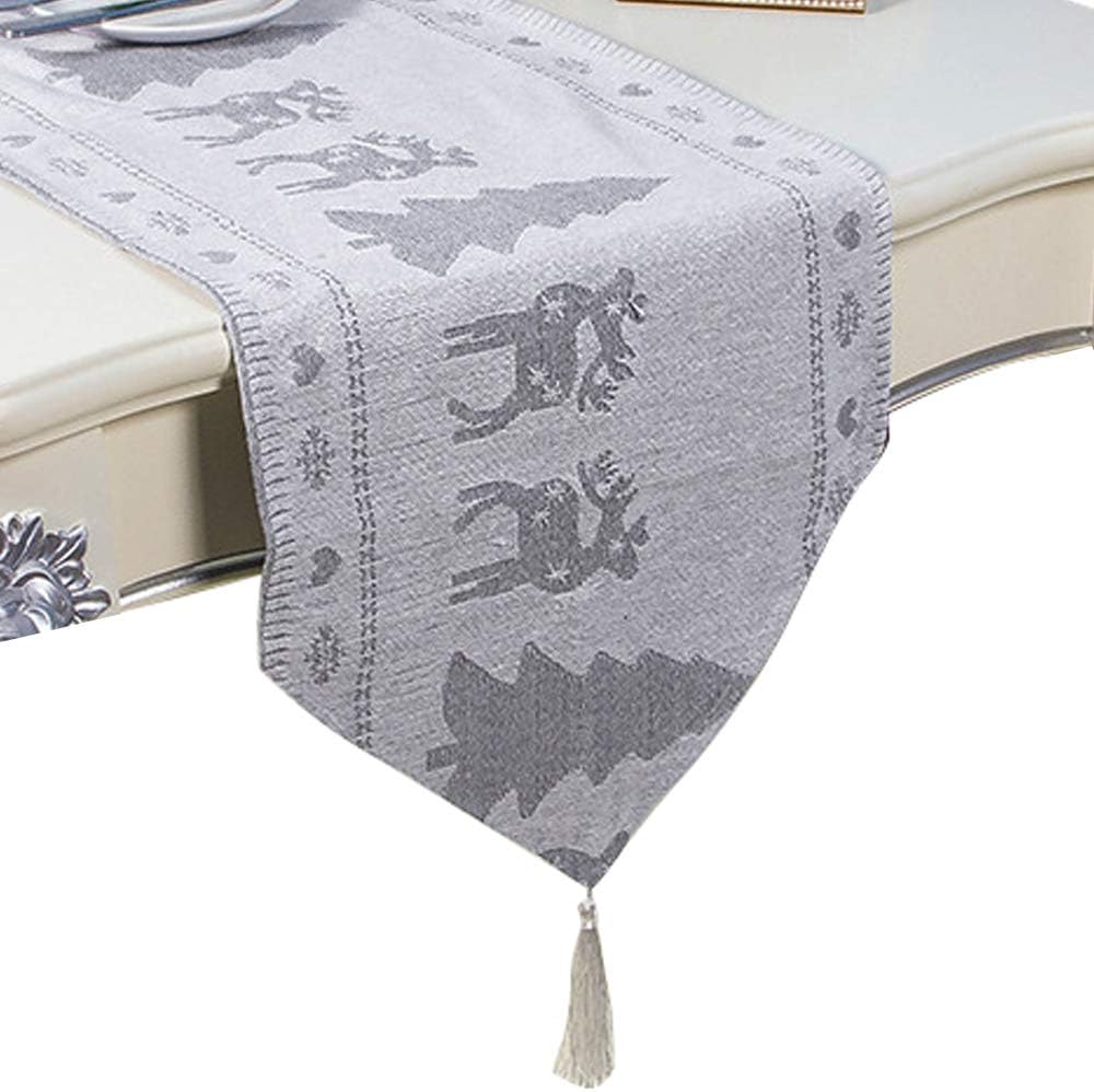 HALOVIE Table Runner Christmas Decoration 14x71 Inch Tablecloth Christmas Table Decoration for Home Party Christmas Hotel Indoor or Outdoor Parties-Deer
