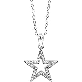 Silver Star Pendant - 925 Sterling Silver- Silver Adjustable Necklace 16"-18" - Greats Gifts for Men and Women