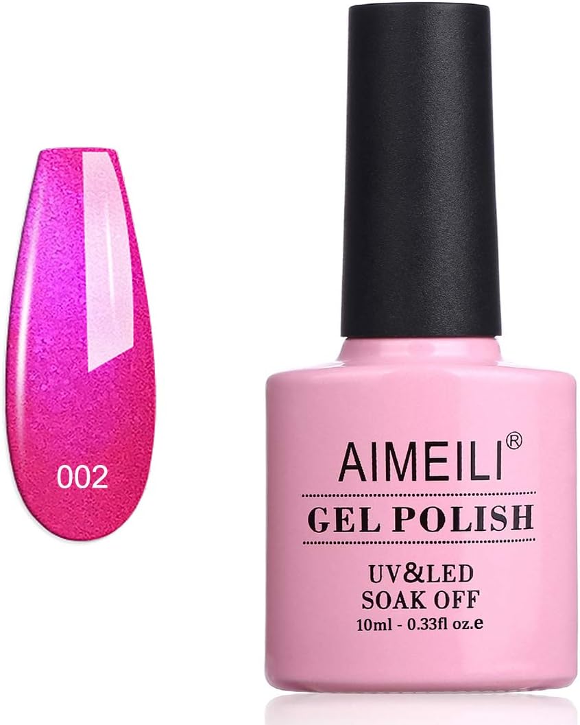 AIMEILI Red Gel Nail Polish Shimmer Soak Off UV LED Gel Varnish - Tutti Fruiti (002) 10ml, GP002, 10 ml (Pack of 1)