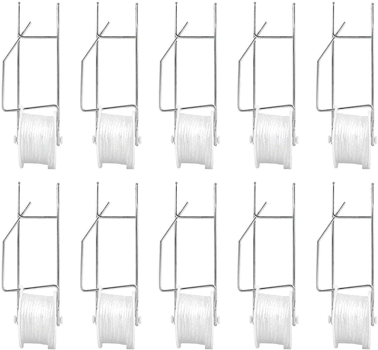 Fofetbfo 20 PCS Tomato Trellis Roller Hooks with 15 M Rope Tomato Support Hooks Trellis Flower Vine Twine Crop Trellis Kit Plant Roller Hook for Tomato Vine Vegetables