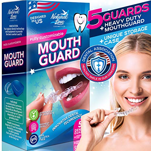 Mouth Guard for Teeth Grinding Night Clenching Bruxism Dental Guard Pack of 5 Moldable Mouthguards Sports Bite Anti Grind Sleep Guard