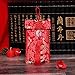 Corciosy Chinese New Year Red Envelopes Lunar 2025 Snake Year, Silk Red Pocket 4PCS Hong Bao Money Holder Cash Coin Lucky Money Envelopes for Happy New Year Spring Festival Birthday Wedding
