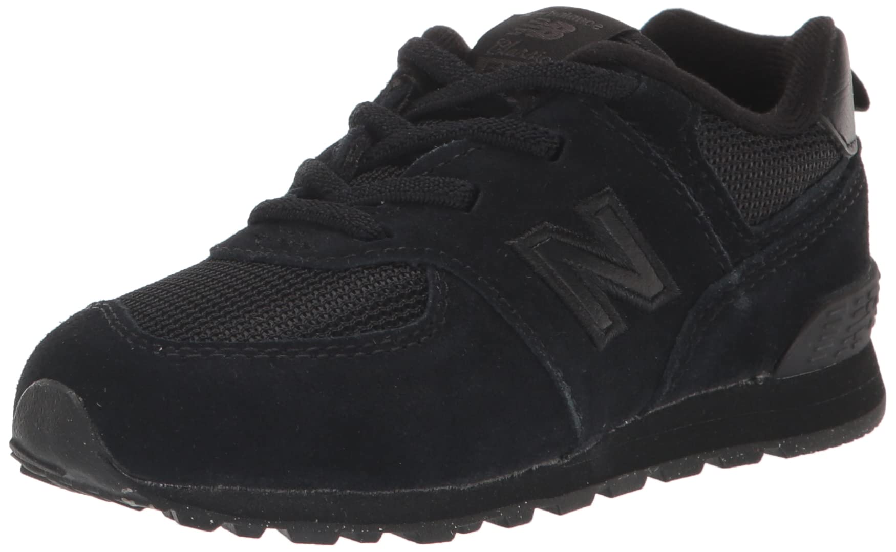 New Balance Kid's 574 Core Bungee Sneaker, Black/Black, 6 M Toddler (1-4 Years) Image