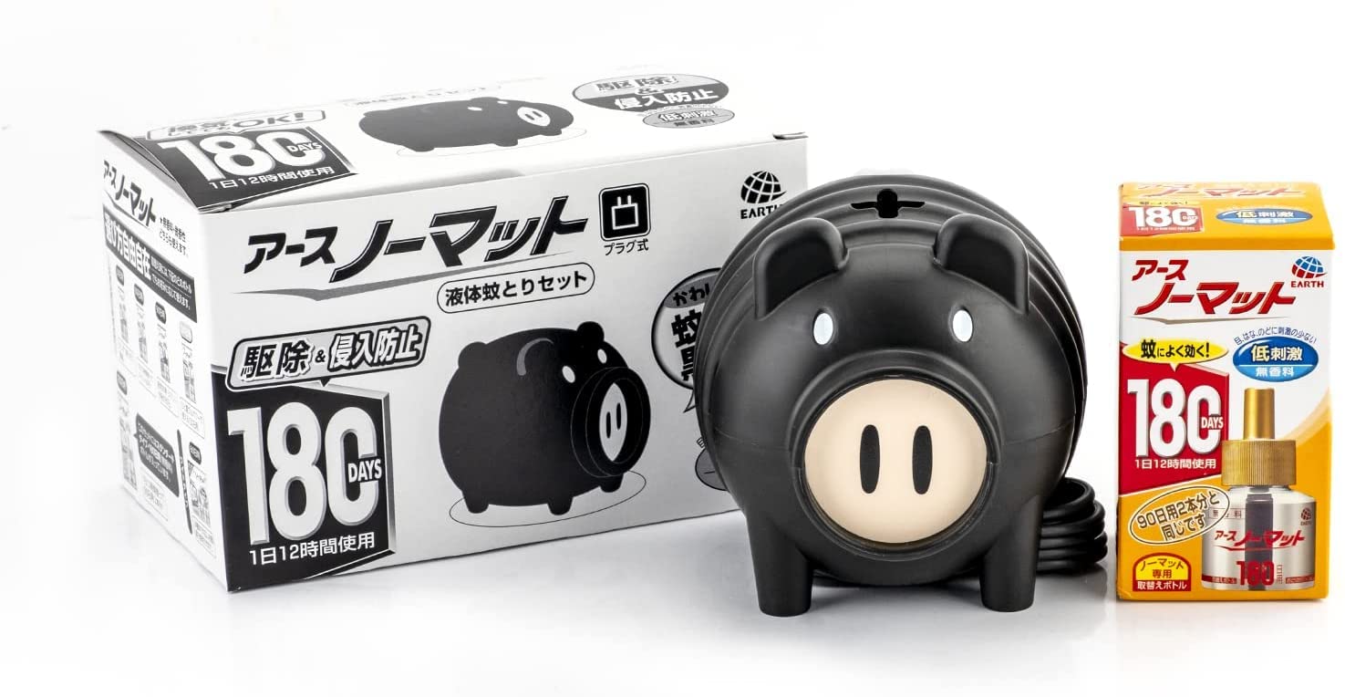 アースノーマット 蚊とり 黒ブタ 蚊取り 虫除け 置き型 本体 屋内 屋外 蚊 対策 駆除 虫除け 置き型 無香料 180日セット 防除用医薬部外品商品画像