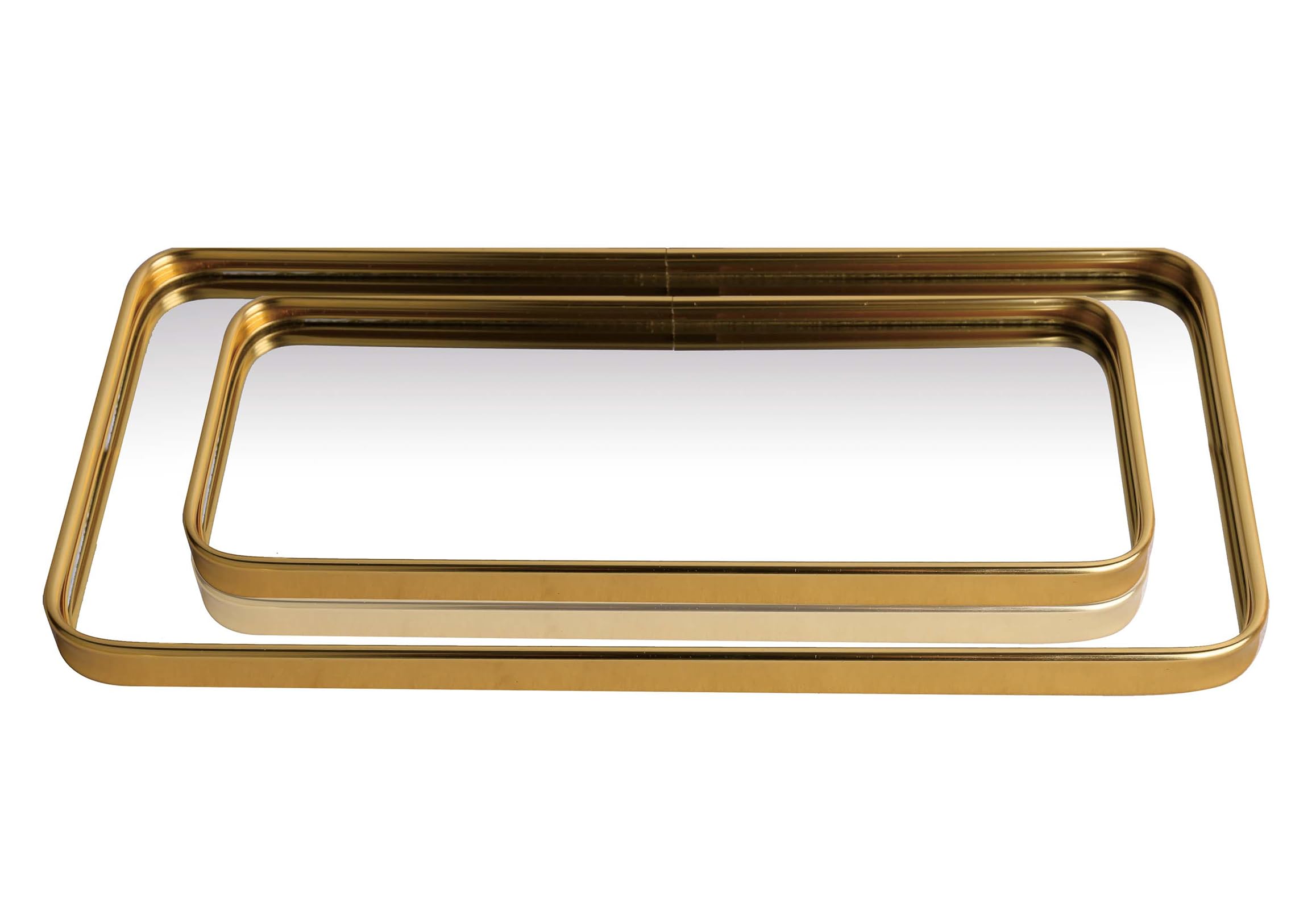 Photo 1 of Perfum Trays,Gold Mirror Tray,Vanity Decorative Tray,Non Slip Rectangular Perfume Organizer for Jewelry,Bathroom,Coffee Table (Small+Large)