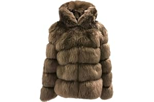 Lisa Colly Women's Winter Parka Coat Overcoat Long Sleeve Faux Fur Coat Jacket
