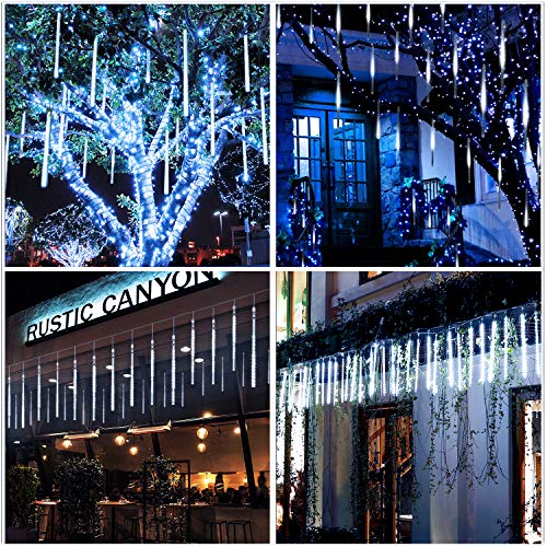 Aluan Meteor Shower Rain Lights 20 Inch 12 Tube 576 LED Waterproof Plug