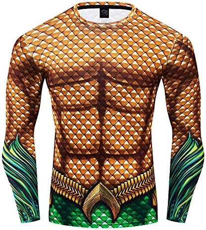 Uyebros Superhero Shirt Compression Sports Shirt Running Tee Cosplay Costume