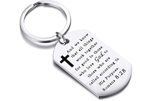 Gzrlyf Romans 8:28 Keychain Christian Gifts and We Know that All Things Work together for Good for Those who Love God