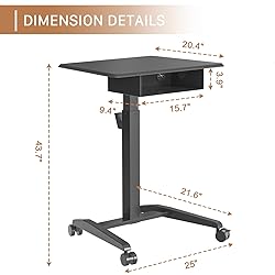 JOY worker Height Adjustable Rolling Laptop Desk