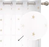 Deconovo Set of 2 Embroidered Linen Effect Dressing Curtain White Linen 140x240 view 3
