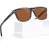 AVAWAY Square Polarized Sunglasses for Men - UV400 Protection Retro Fashion Acetate Driving Shades