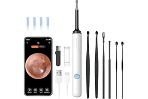 LEIPUT Ear Wax Removal, Earwax Removal Kit with 7 Pcs Ear Set, Ear Cleaning Kit with 4 Ear Pick, Ear Cleaner Otoscope with Light, Ear Camera for iPhone, iPad, Android Phones