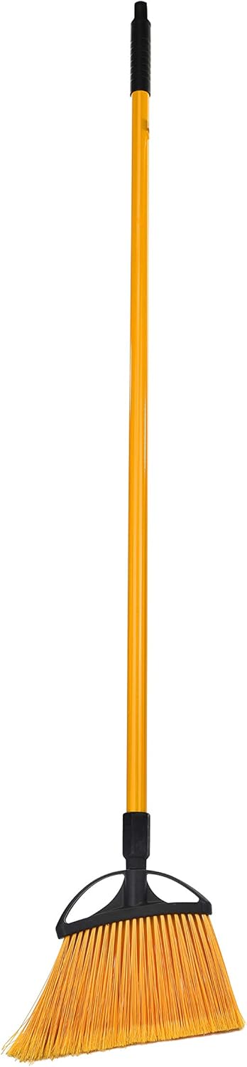 Alpine Industries 10-Inch Smooth Surface Angle Broom with Unbreakable Fiberglass Handle - Sweeper, Wide Cleaner Head for Hard to Reach Areas, Softer Durable Bristles for Light Debris Cleaning: Health & Personal Care