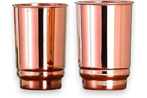 HEALTHANDWEALTH Copper Tumblers - 350ml (11.8 fl. oz.) for Pure Water Drinking, Holistic Hydration, and Health Benifits of Ay