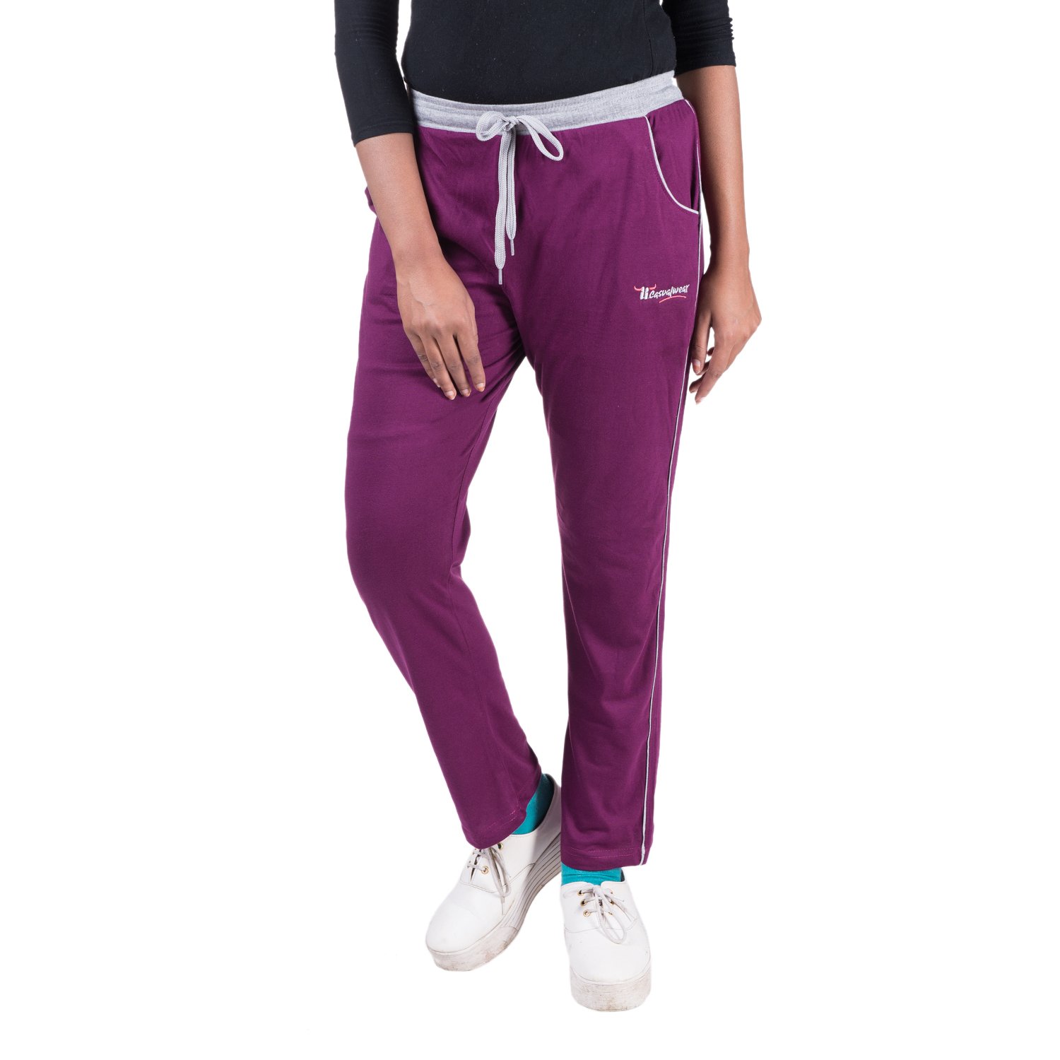 purple track pants womens