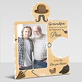 MQCLYSG Grandpa Gifts from Granddaughter Grandson, Thank You Grandpa Puzzle Picture Frame Grandfather Gifts for Birthday Christmas Grandparents' Day, Display 4x6 Photo