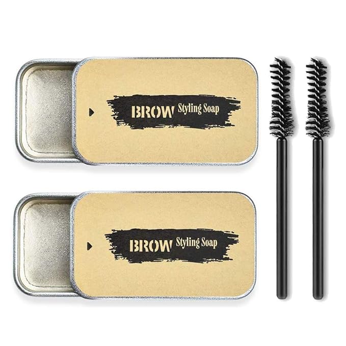 2 Pack Eyebrow Soap Kit Eye Brows Styling Soap Long Lasting Waterproof Smudge Proof