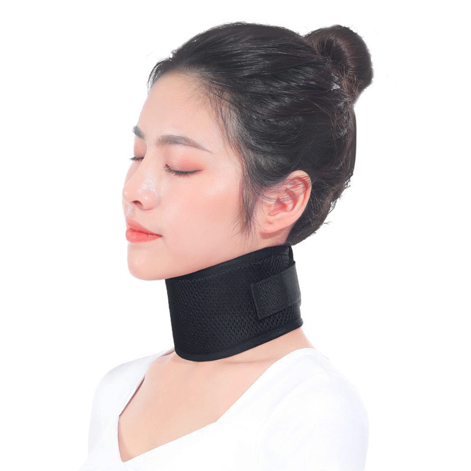 Neck Support Brace Ergonomic Cervical Collar Soft Breathable Sponge Neck Brace Relieves Pain & Pressure in Cervical Spine Adjustable Neck Collar Protector Stabilizes Cervical Spine Neck Wrap