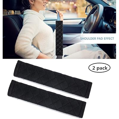 1PCS Car Seat Belt Cover, Soft Shoulder Strap Covers Harness Pads, Safety Leather Seatbelt Comfort Driving Cushion Protect Your Neck and Shoulder Universal for Car, SUV (Black+Red