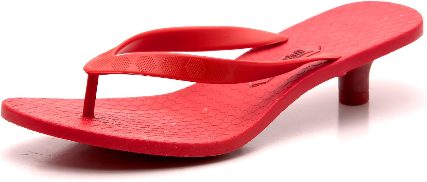 kitten heel jelly flip flops