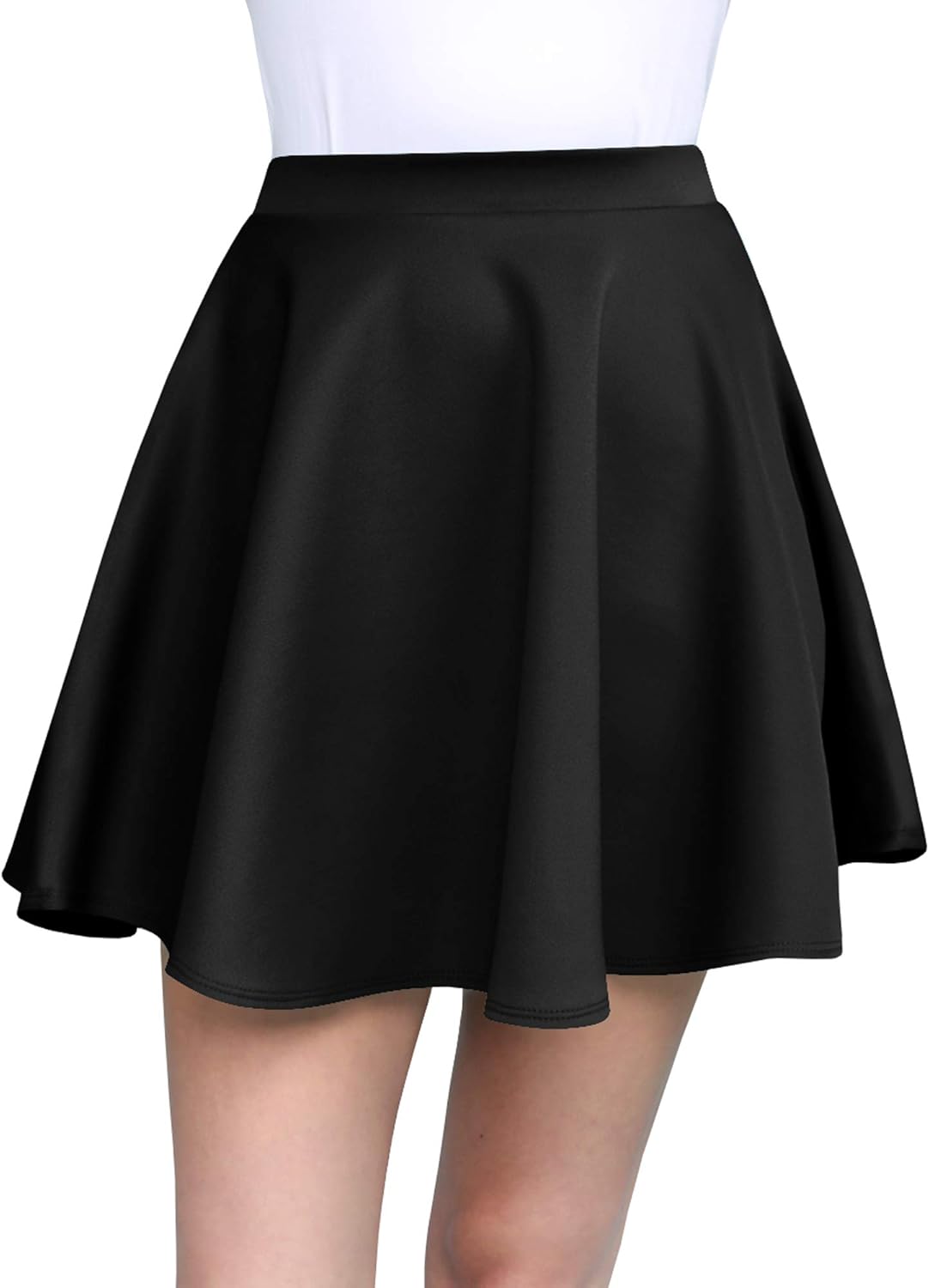 Made by Johnny Women's Basic Versatile Stretchy Flared Casual Mini Skater Skirt XS-3XL Plus Size-Made in USA at  Women’s Clothing store
