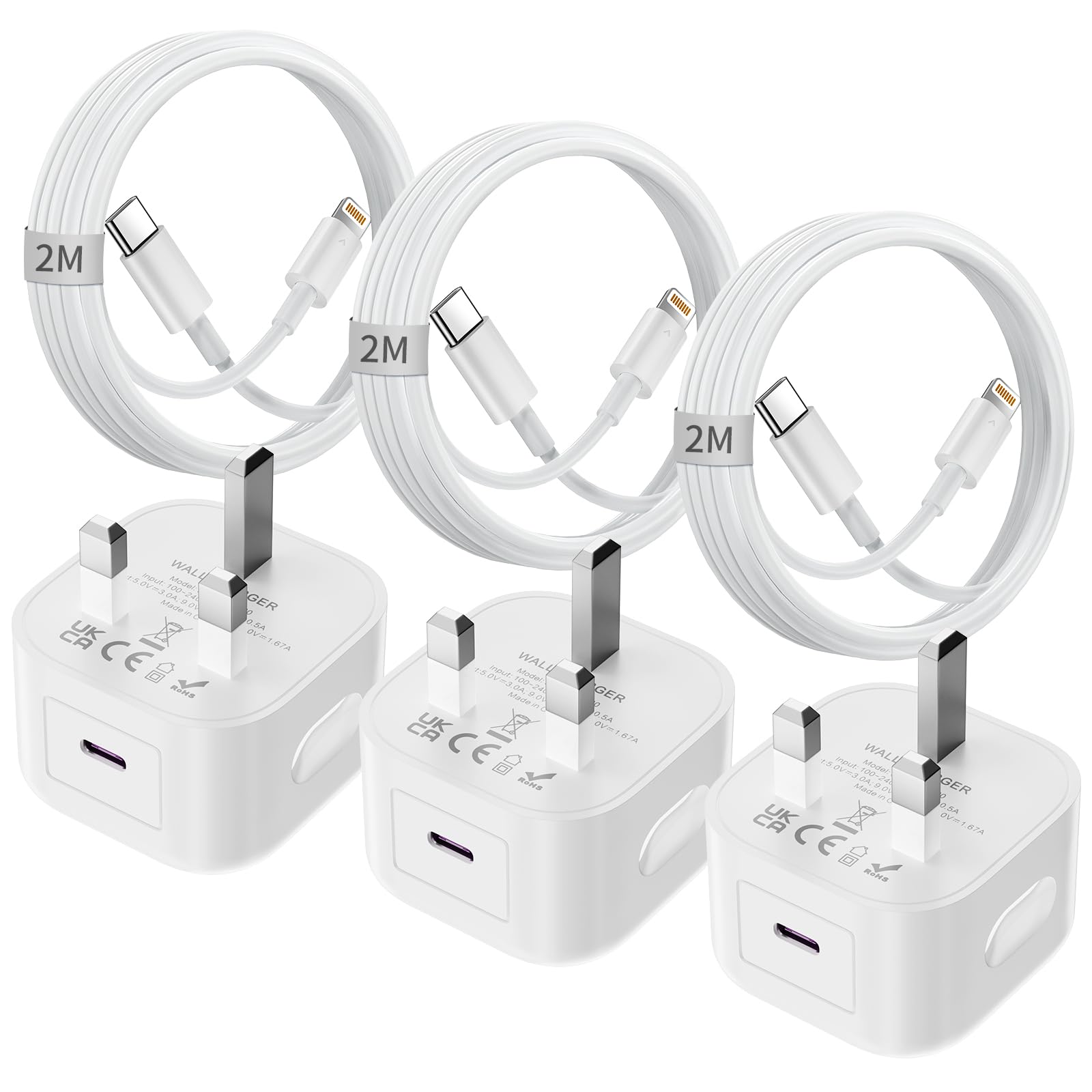 SANYEYE iPhone USB C Fast Charger Plug and Cable [MFi Certified] 6Pack 20W PD USB C Charger Plug and 6FT Fast Charging Cable for iPhone 14/13/12/11 Pro/Pro Max/XS Max/XS/XR/X/SE 2022/8