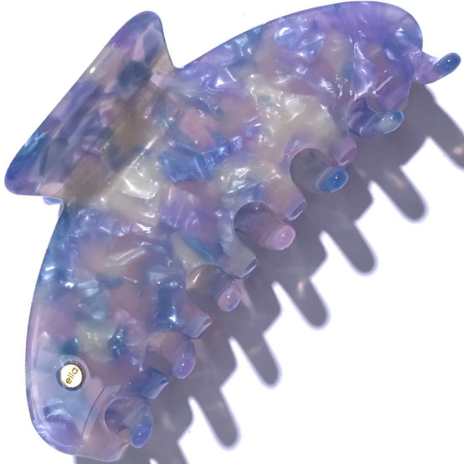 ella cases Svea Hair Clip Large Round Lavender Mother of Pearl Colourful Hair Accessories Hair Clips Women for Thick and Thin Hair Shatterproof Made from Sustainable Cotton Acetate