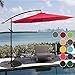 Sundale Outdoor 10 Feet Aluminum Offset Patio Umbrella with Crank and Cross Bar Set, Cantilever Umbrella for Deck, Garden, Backyard, 8 Steel Ribs, 100% Polyester Canopy Shade (Red)
