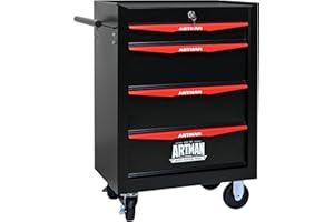 RYH 4/5/6/7 Drawers Rolling Tool Chest - Heavy Duty Mobile Tool Cart with Locking Wheels & Ball Bearing Drawers, 30.5" H x 20.9" W x13 D Garage Tool Storage Cabinet，Metal Tool Box (Black, 4 Drawers)