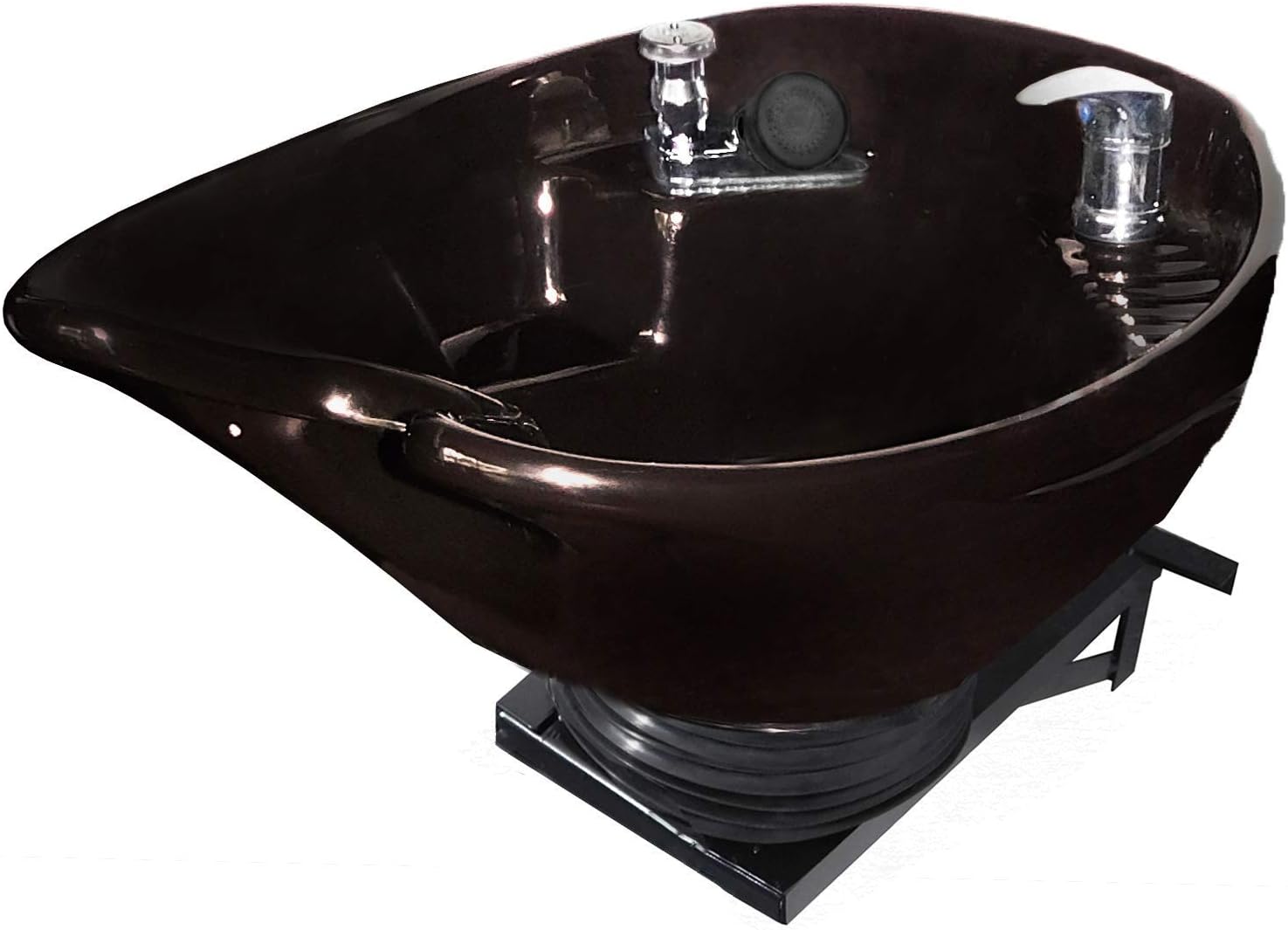Wall Mounted Tilting Ceramic Shampoo Bowl Sink Black - Extra Deep and Wide Design - B10