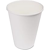 Boardwalk WHT12HCUP Paper Hot Cups, 12 oz, White, 1000/Carton