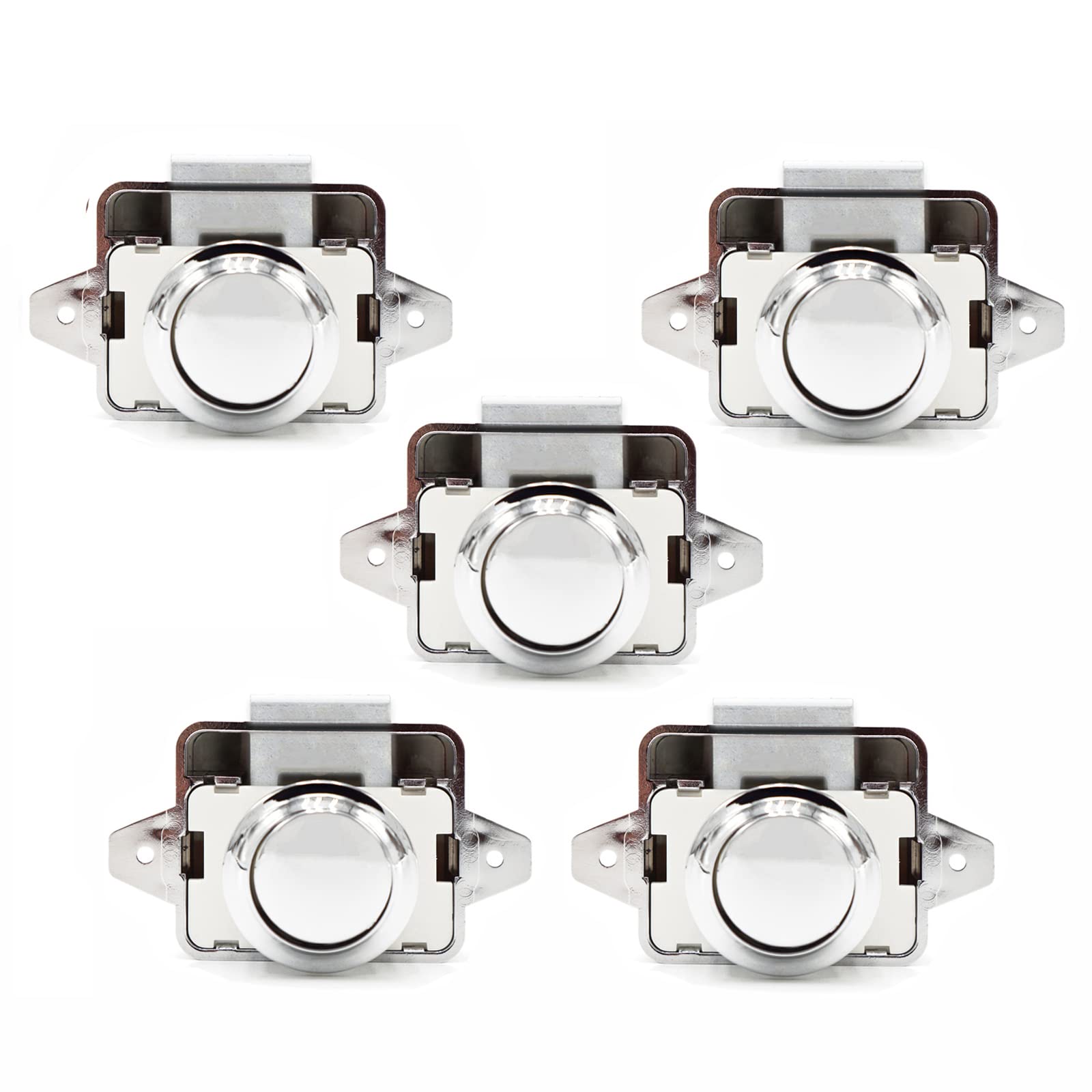 Photo 1 of Hotiko 5pcs Push Button Cabinet Latch Lock for RV Motorhome Camper Caravan Yachts (ABS)-Silver