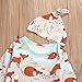 Newborn Baby Boy Girl Romper Infant Fox Jumpsuit Long Sleeves Outfits Clothes (70(0-3M), Floral)