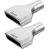 Upower 2PCS Exhaust Tip 2.5" Inlet 2" x 6" Outlet 10" Long Rolled Rectangle Exhaust Tailpipe Tips 304 Stainless Steel Polished Diesel Pipe Weld On