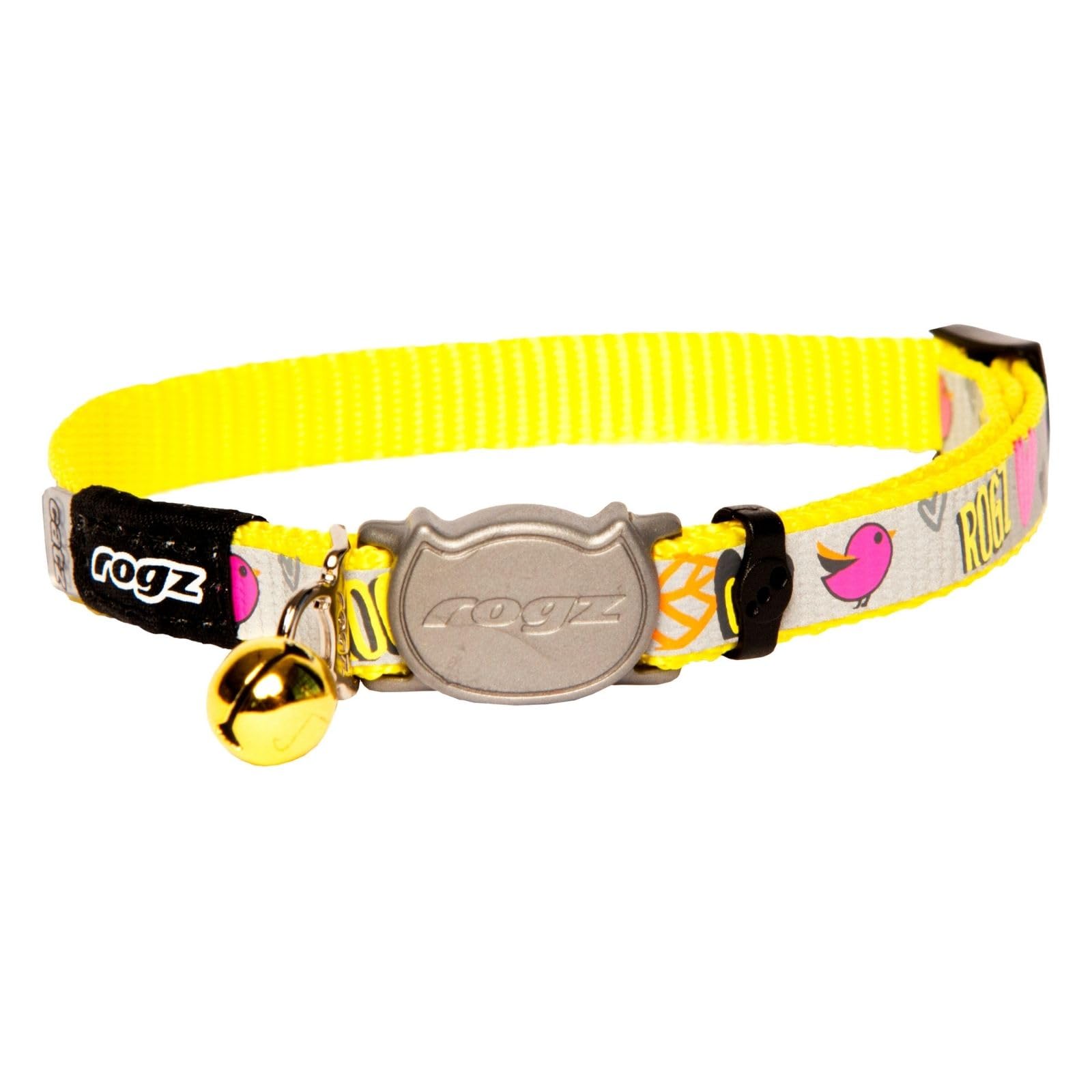 Rogz Reflectocat Collar, 8-12-Inch , Yellow/Pink