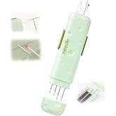 NFAMRZCAR 3 in 1 Automatic Needle Threaders Seam Ripper Tool,Green | With Magnetic Storage Needle Box,Built In Seam Ripper, Quick Threading, For Sewing Quilting, Embroidery, Craft Room
