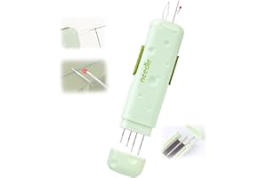 NFAMRZCAR New Upgraded 3 in 1 Automatic Needle Threaders Seam Ripper with Magnetic Storage Needle Box,Needle Threaders Quick Sewing Kit (Green)