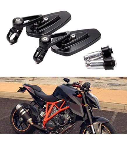 Rétroviseurs Moto Aspect Carbone Pour Suzuki SV650S, GSX-R150, Etc. - Noir - Champ Large Réglable