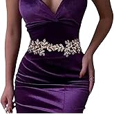 Ulalaza Women Prom Evening Dress Decorative Waistband Bridal Crystal Sashes Wedding Belt Sash with Rhinestones