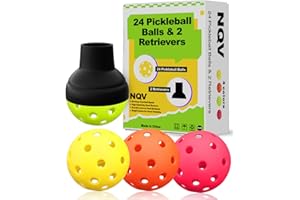 NQV Outdoor Indoor Pickleball Balls, 40 Holes Pickleballs, High Rebounce High Visibility Pickle Ball Bulk & Pickleball Accessories