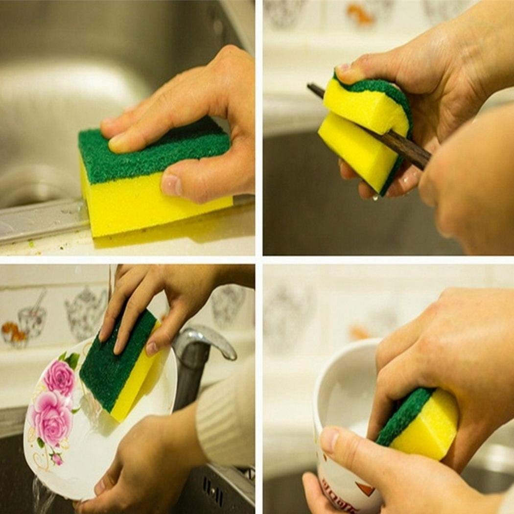 Eubell Dishwashing Sponge, Double Layer Soft Strong Water Absorption Built Strong to Last Long