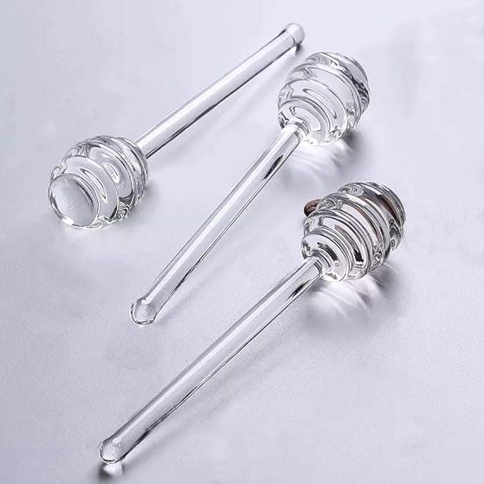 Glass Honey Dipper Sticks, Clear Long Handle Jar Spoon, Honey Syrup