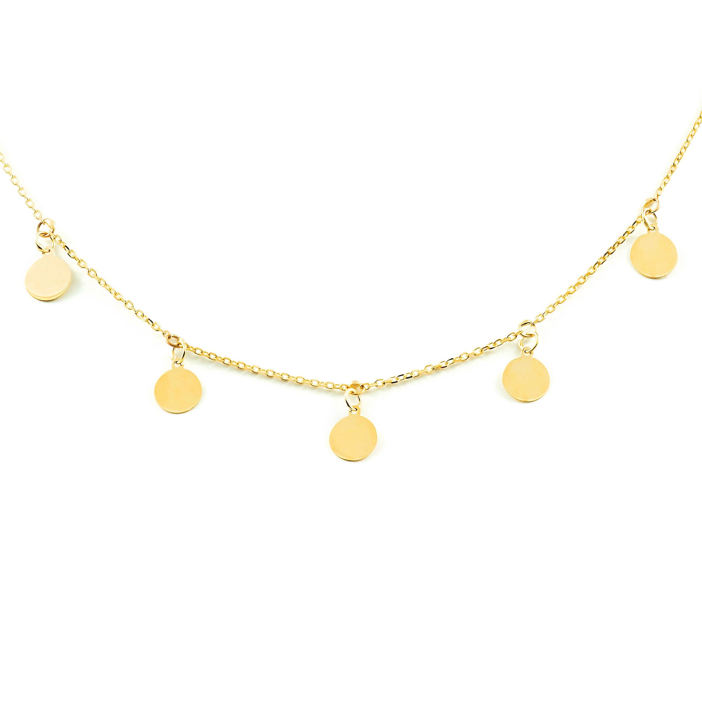Monde Petit - 9ct Yellow Gold Circles Necklace 40 cm