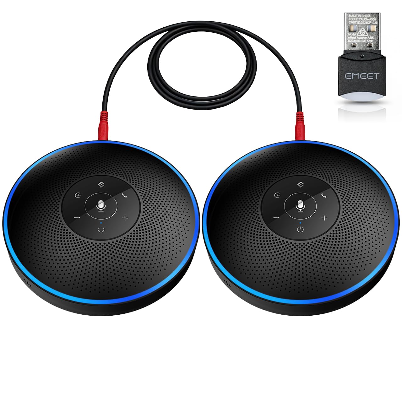 Photo 1 of EMEET Bluetooth Speakerphone - Daisy Chain/Use Alone up to 16 attendees, M220 Professional Wireless Speakerphone 360°Voice Pick-up 8 AI Noise Cancellation Mics Skype Speakerphone for Conference Calls