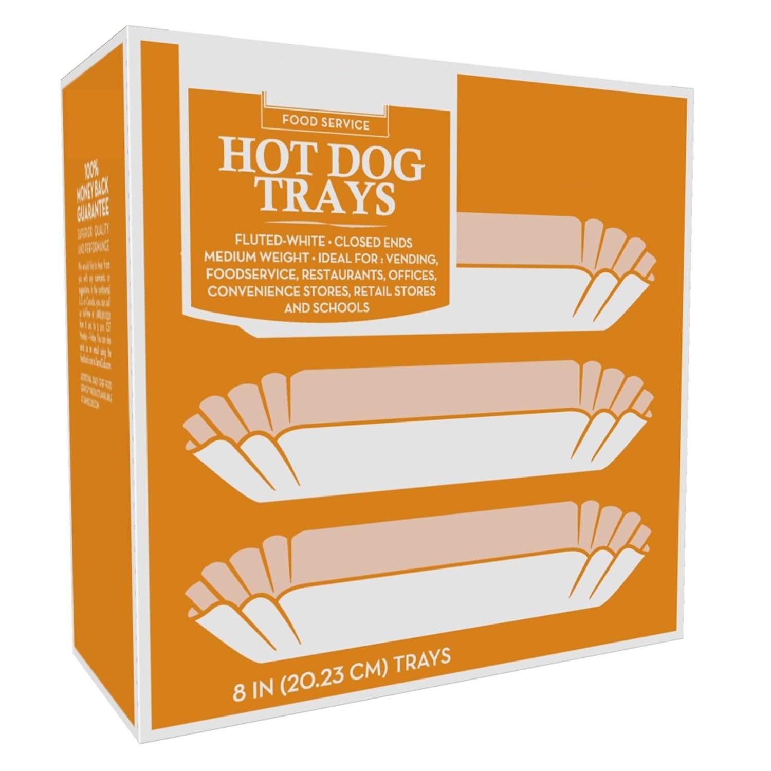 Daily Chef 50-Pack Medium Fluted Hot Dog Tray Holders - Repackaged, Free Shipping