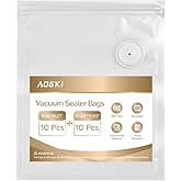 Reusable Vacuum Sealer Bags for Food: 20Pcs BPA-Free Vacuum Seal Bags with Air Valve & 5 Seal Clips, Plastic Clear Sous Vide Cooking Bag, Microwaveable Freezer Safe Vacuum Food Storage for Kitchen