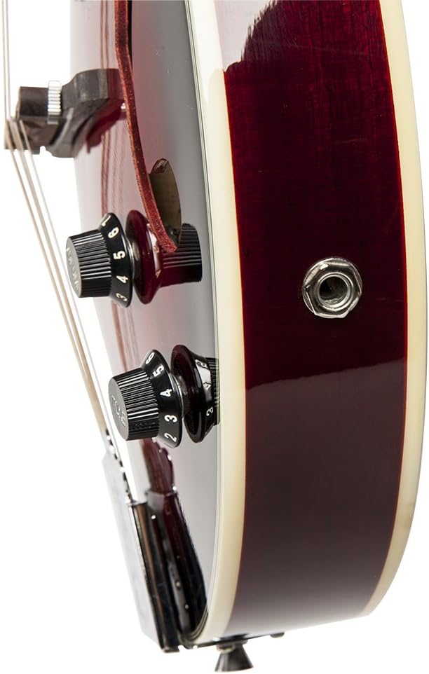 Stagg M50E Electro-acoustic Bluegrass Mandolin with Nato Top, Redburst, Full size - Image 4