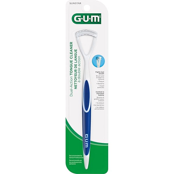 GUM DUAL-ACTION TONGUE CLEANER – COLORS MAY VARY 1 EACH (PACK OF 4)
